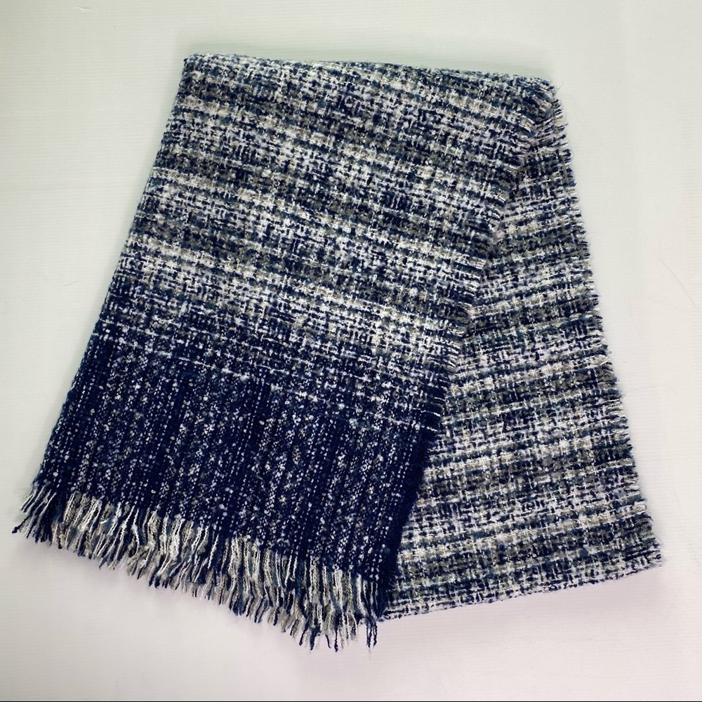 Navy, Gray & White Warm Winter Scarf